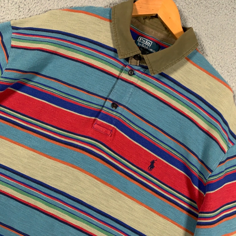 Polo Ralph Lauren Striped Polo Shirt Mens 2xlt Bl… - image 1